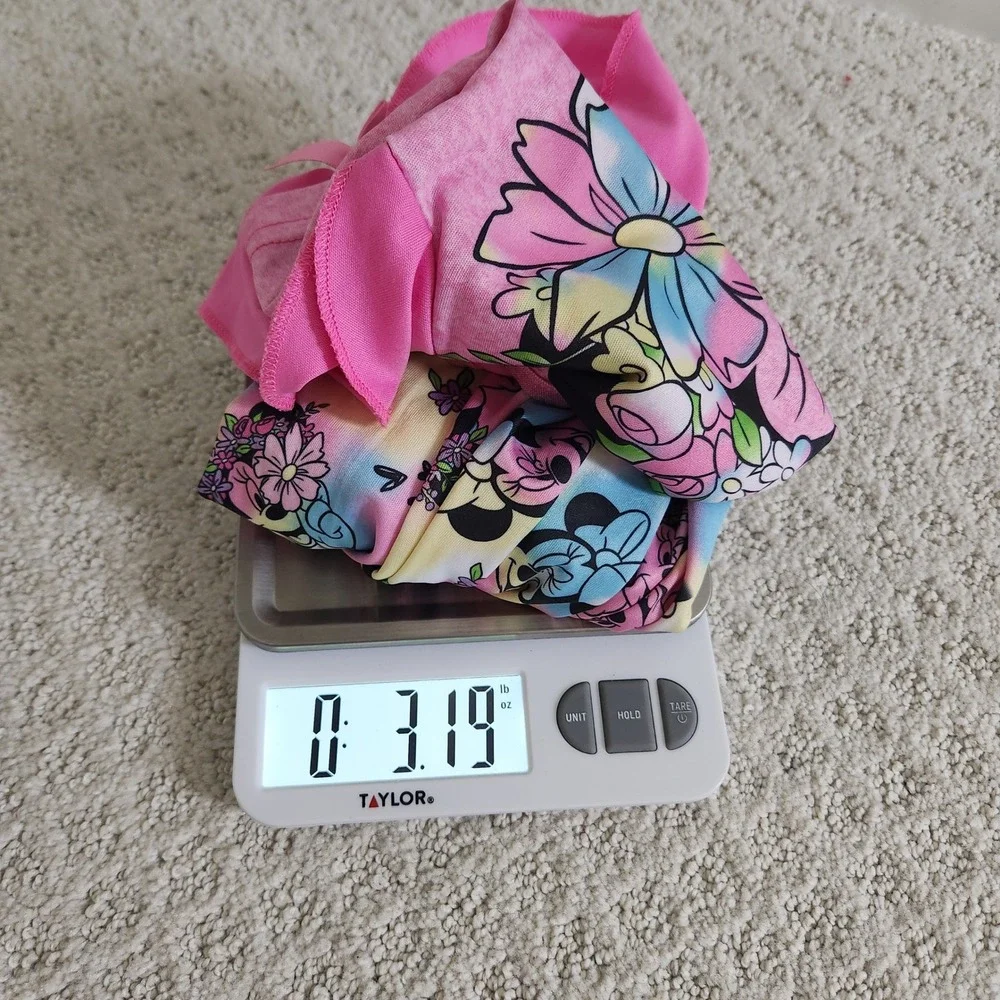 Disney Junior Minnie Mouse Pajama Set Girls 2T Pink Tie‎ Dye Floral Hearts